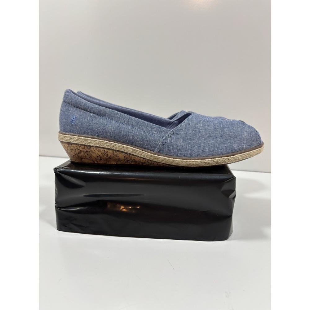Grasshoppers Ortholite Sneaker Blue Fabric Women's Size 9 M Peep Toe Cork